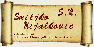 Smiljko Mijalković vizit kartica